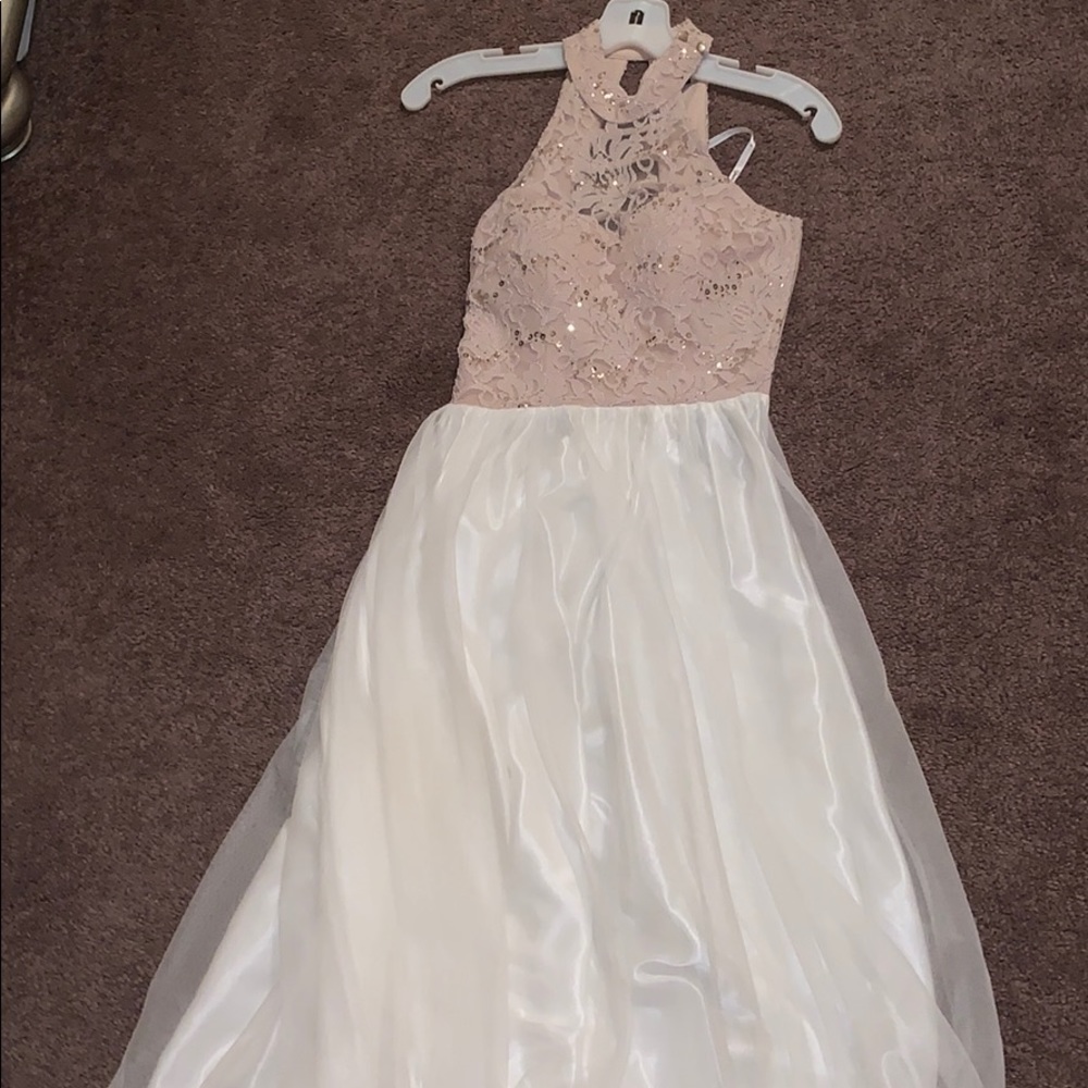 White and cream bridesmaid dress